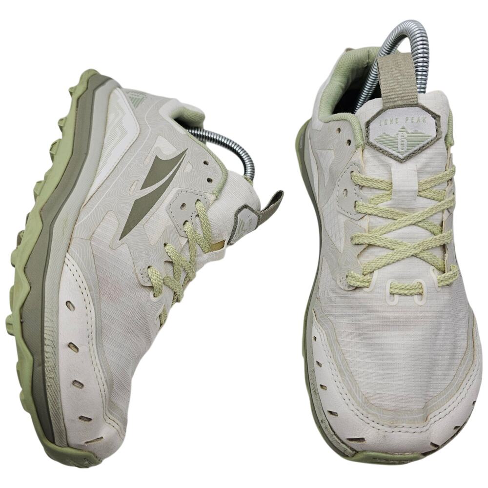 Altra Lone Peak 6 White Green Womens 7 (UK 5) Running Trail Shoes Sneakers